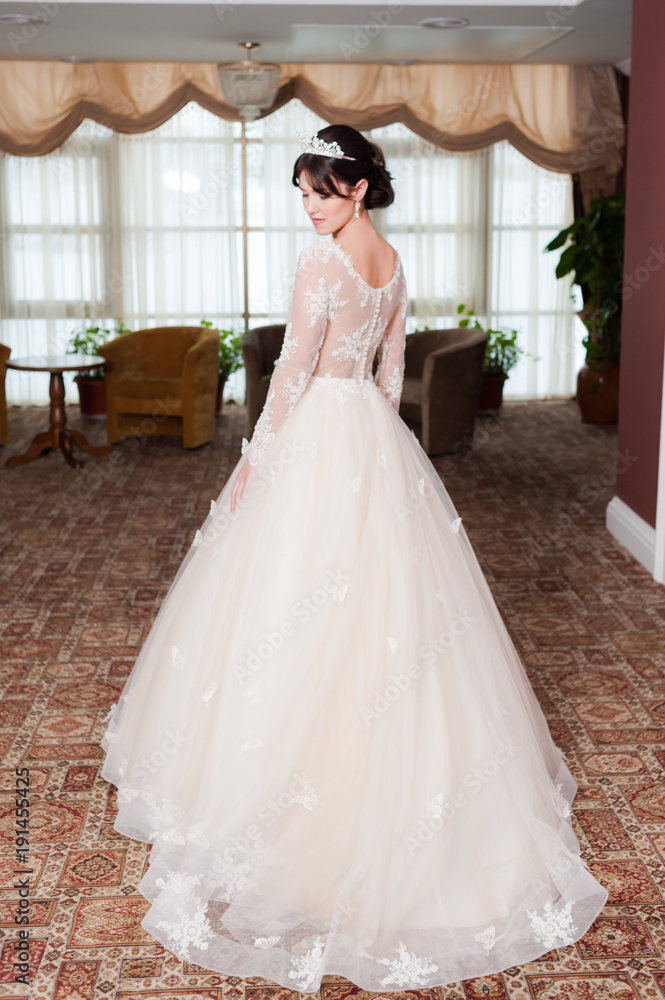 Portrait of beautiful bride in wedding dress Portrait of beautiful bride in wedding dress