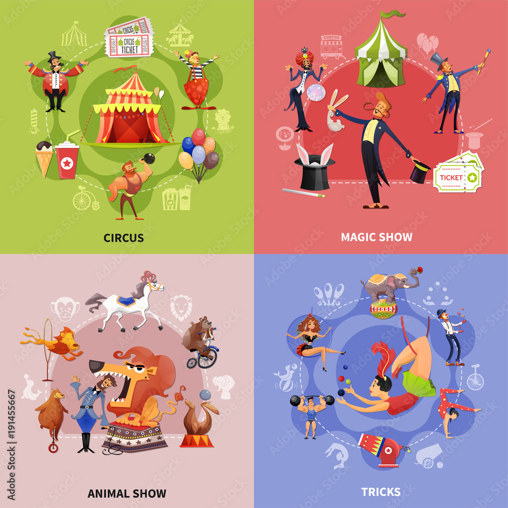 Fototapeta premium Circus Cartoon Concept