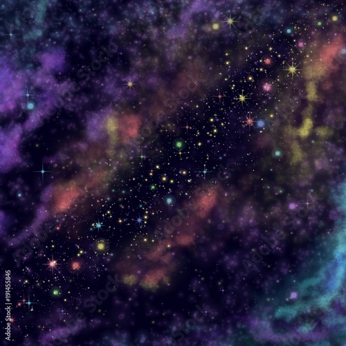Abstract watercolor background galaxy space. Stars wallpaper for mobile application.