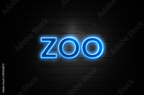 Zoo neon Sign on brickwall