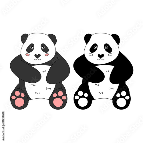 Fototapeta Naklejka Na Ścianę i Meble -  Cute Panda. Vector Illustration.