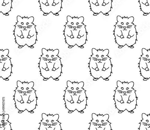 Cute Hamster on White Background.