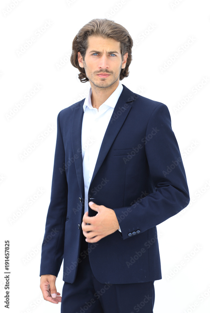 handsome businessman in suit isolated on white handsome businessman in suit isolated on white