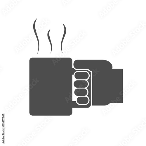 Hand holding a mug icon