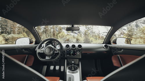 Forrest from the interior of a modern car. © phaisarnwong2517