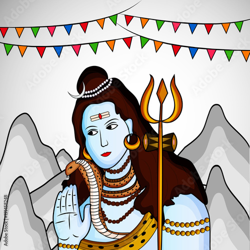 illustration of Hindu festival Shivratri background  