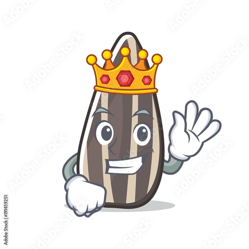King sunflower seed mascot cartoon