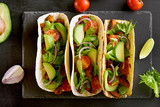 Tacos with meat and vegetables