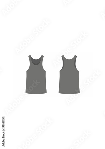  Front and back views of men's black t-shirt on white background