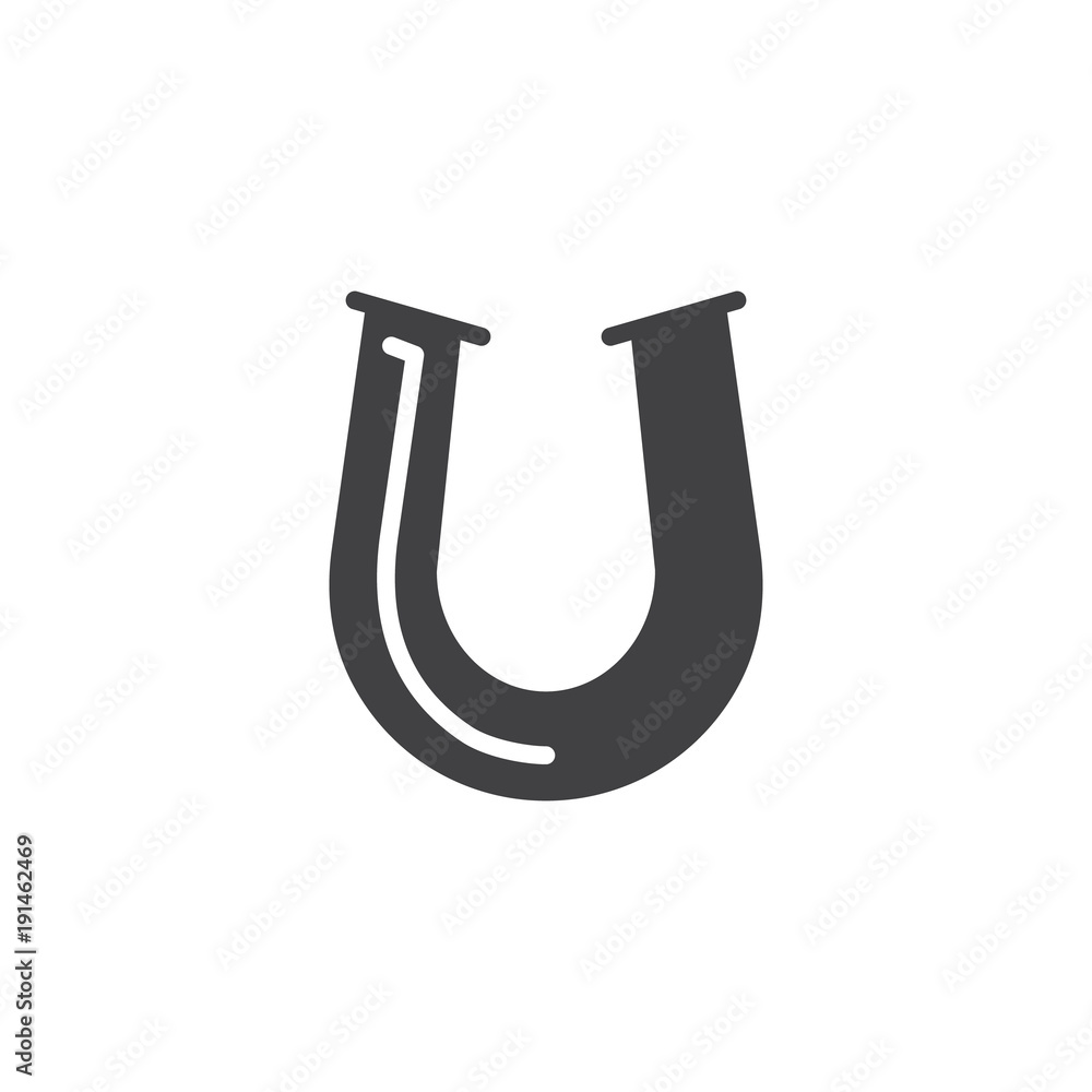 Horseshoe icon vector, filled flat sign, solid pictogram isolated on white. Luck symbol, logo illustration. Horseshoe icon vector, filled flat sign, solid pictogram isolated on white. Luck symbol, logo illustration.