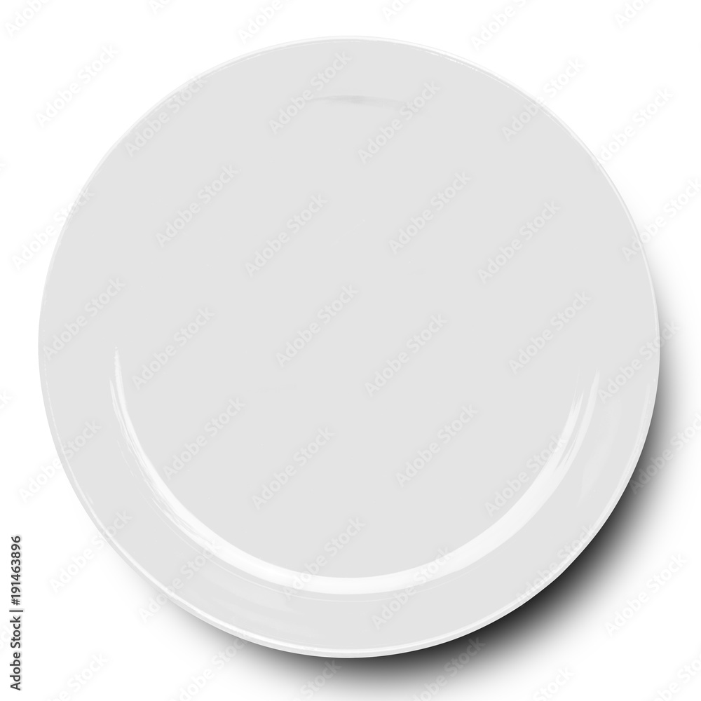 White plate isolated on white background. White plate isolated on white background.