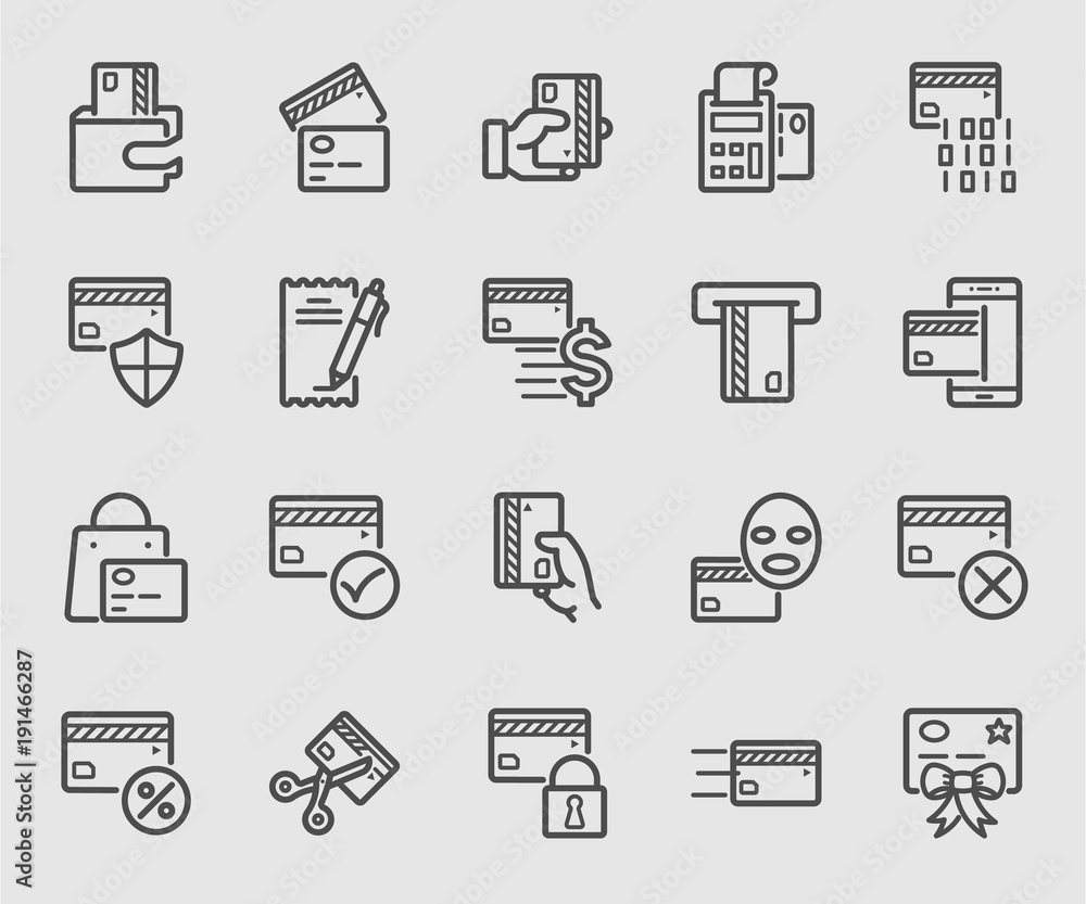 Credit card line icon Credit card line icon