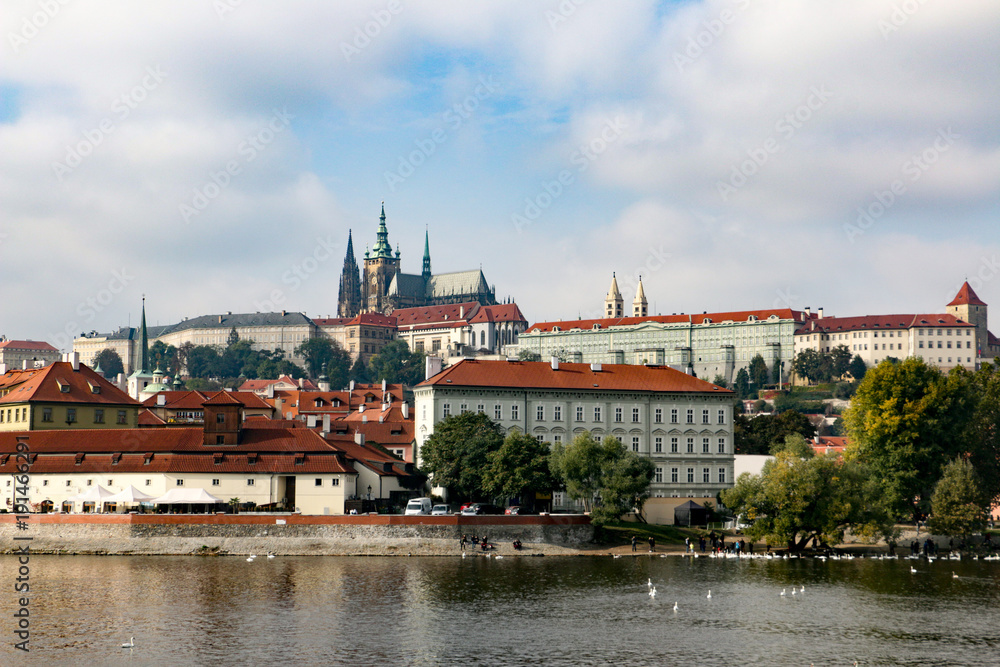 Prague,Czech Republic - October 16, 2016 : CityScape Of Praha Castle.