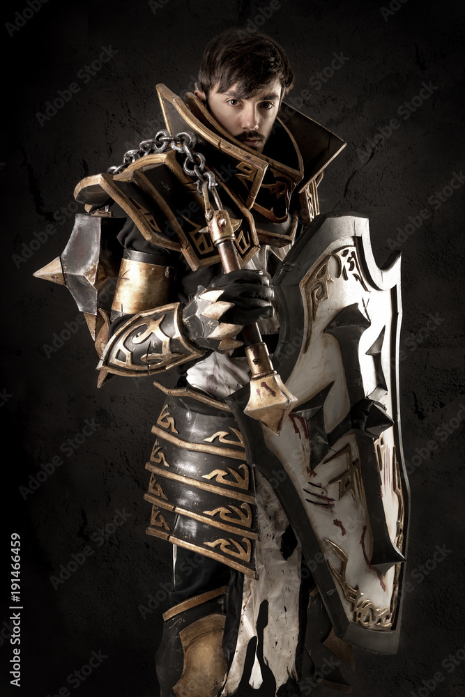 Man with knight costume