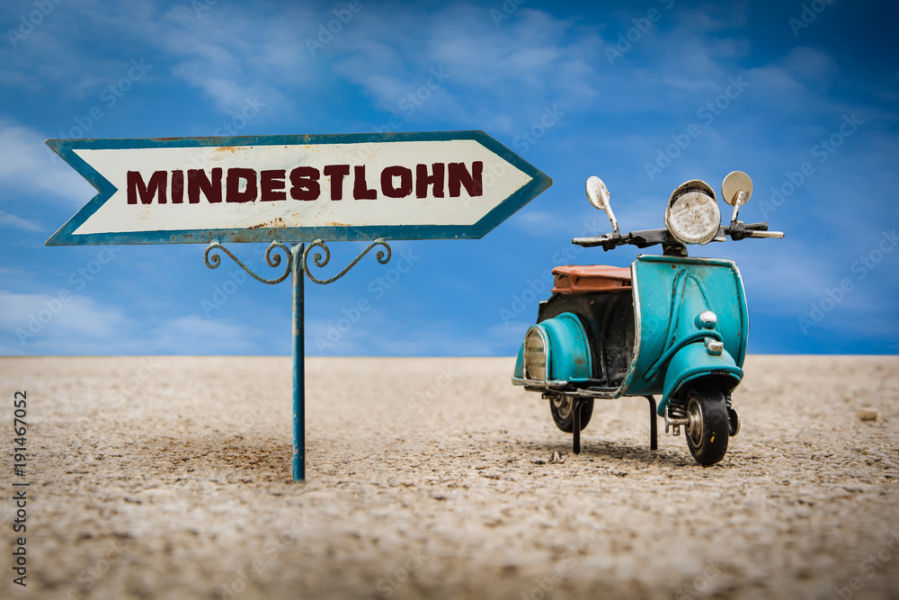 Obraz premium Schild 305 - Mindestlohn