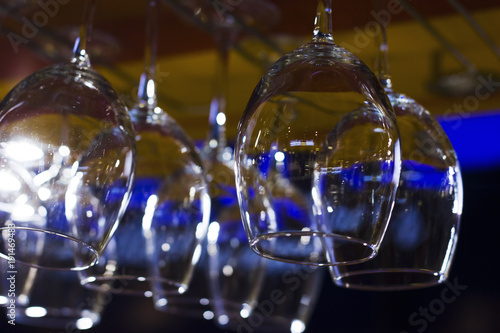 Wallpaper Mural The empty clean glasses in bar, upside down, close up Torontodigital.ca