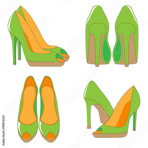A pair of high-heeled shoes