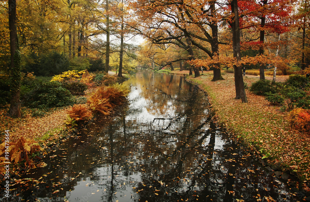 Beautiful autumn park in Wroclaw, Poland Beautiful autumn park in Wroclaw, Poland