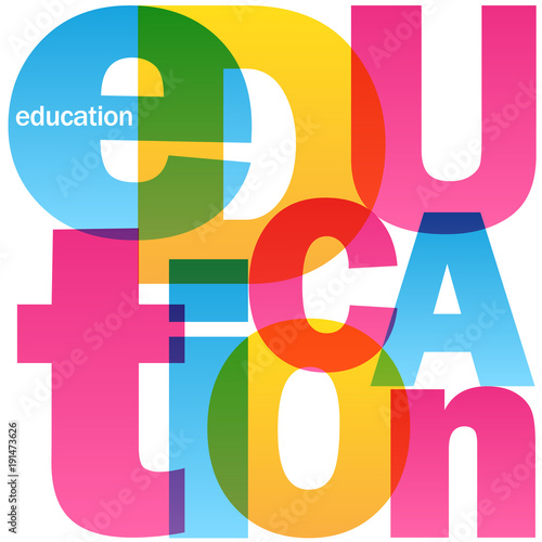 EDUCATION Colourful Vector Letters Icon