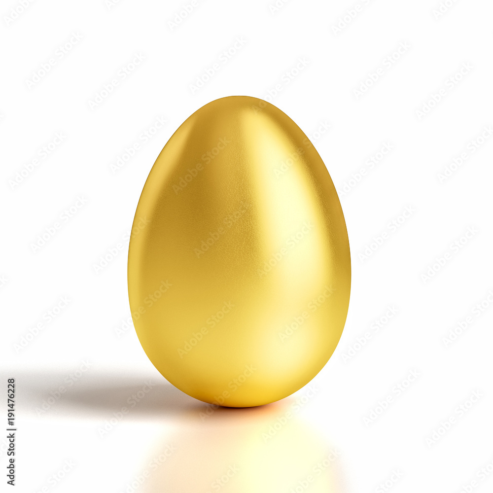 Naklejka premium gold egg on white