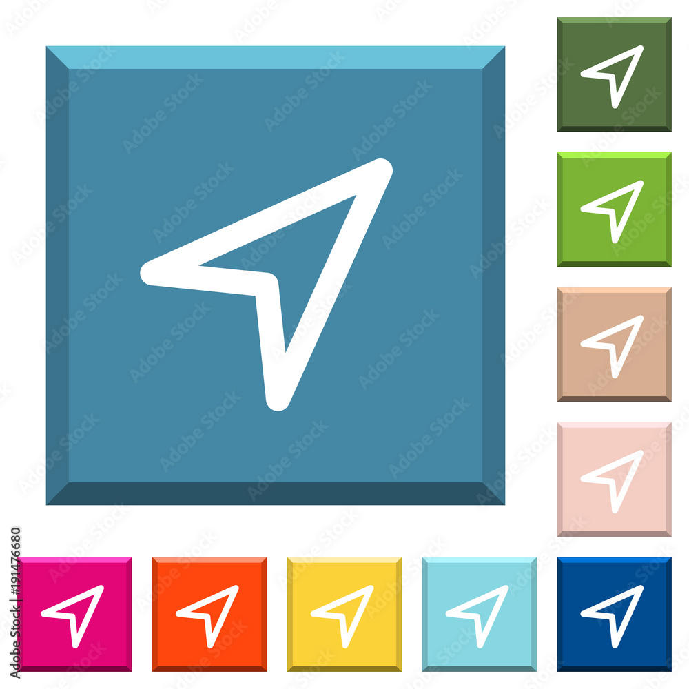 Direction arrow white icons on edged square buttons Direction arrow white icons on edged square buttons