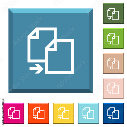 Copy item white icons on edged square buttons