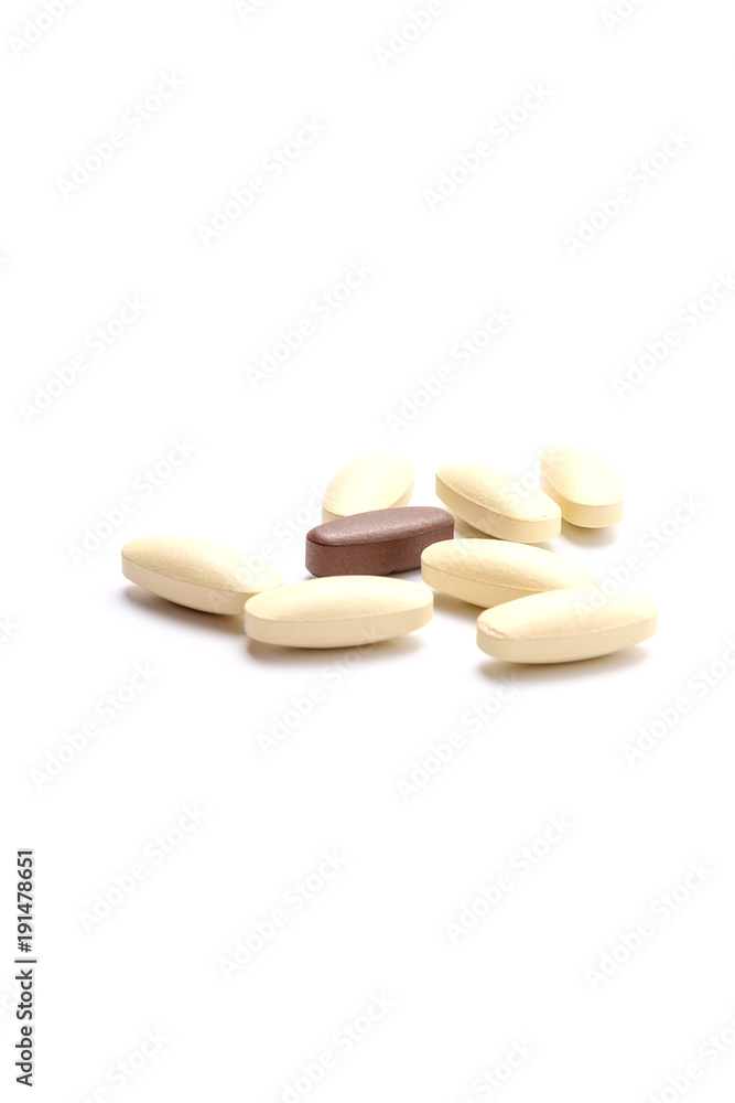 Pill on white background Pill on white background