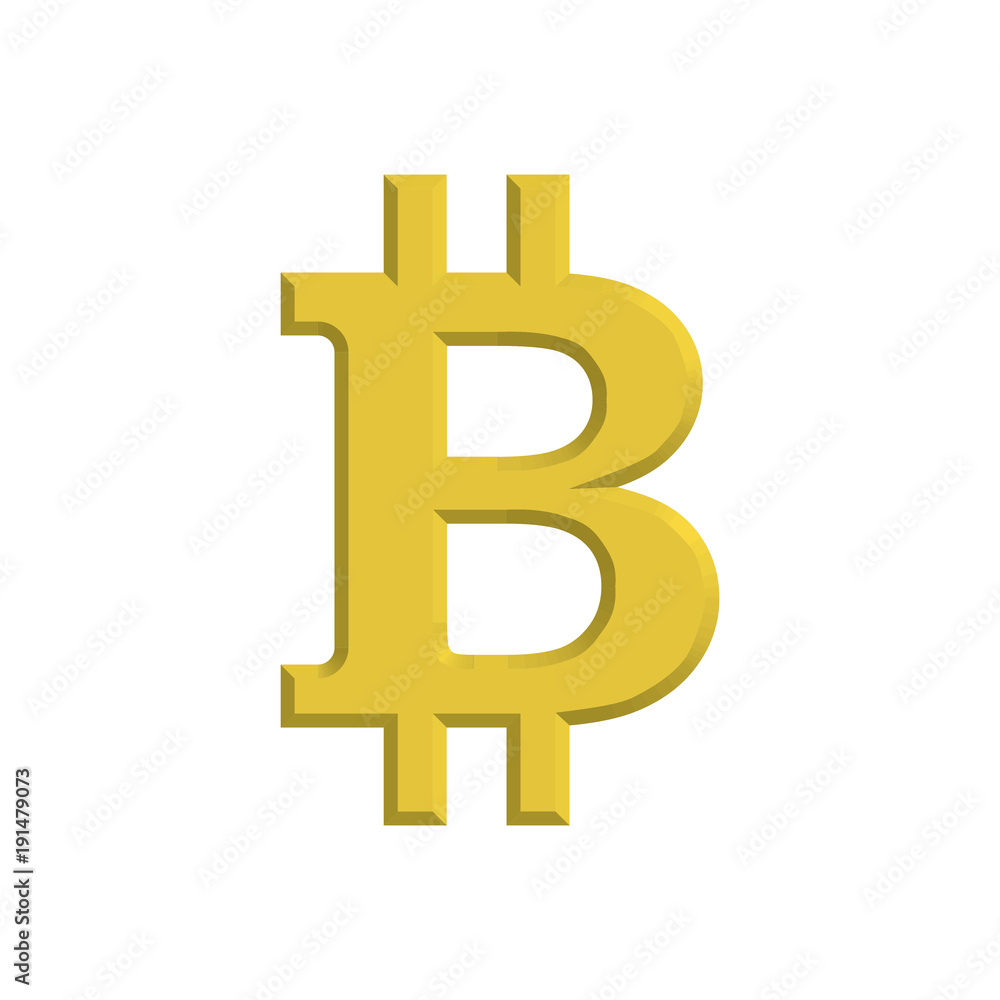 Bitcoin gold 3d effect sign. Bitcoin gold 3d effect sign.