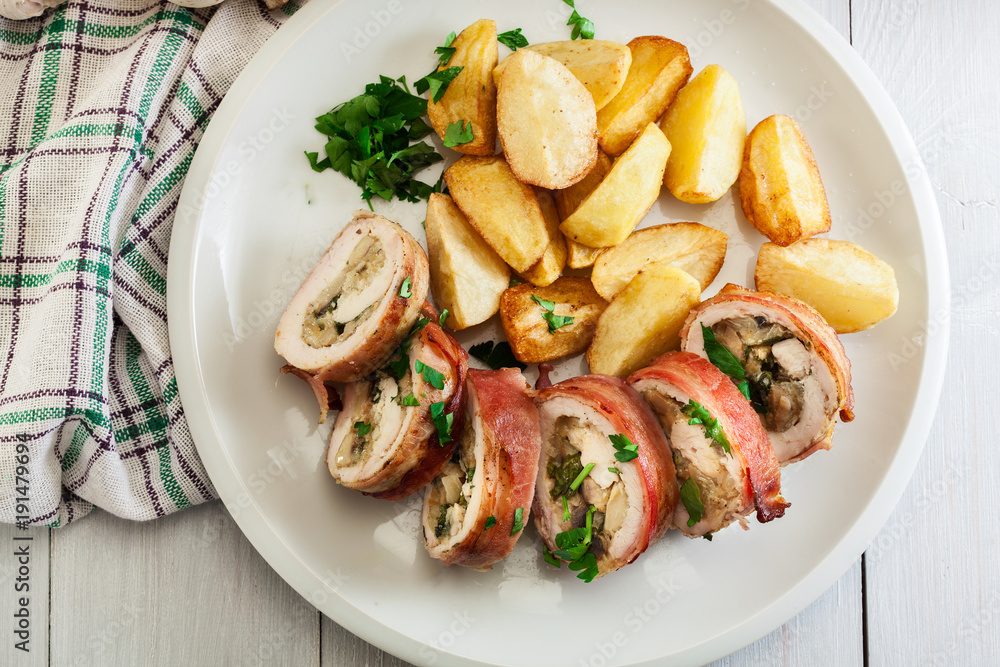 Chicken breast stuffed with champignon Chicken breast stuffed with champignon
