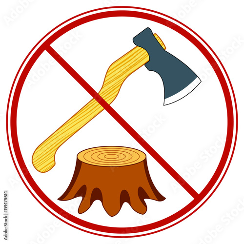 Tree felling forbid symbol