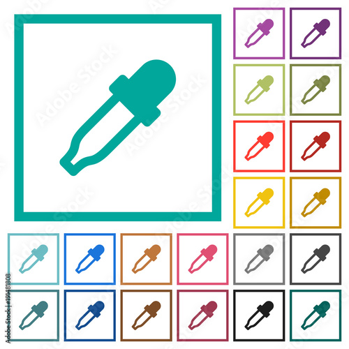 Color picker flat color icons with quadrant frames