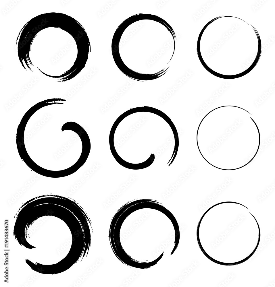 Set of Grunge Circle Stains. Vector design elements