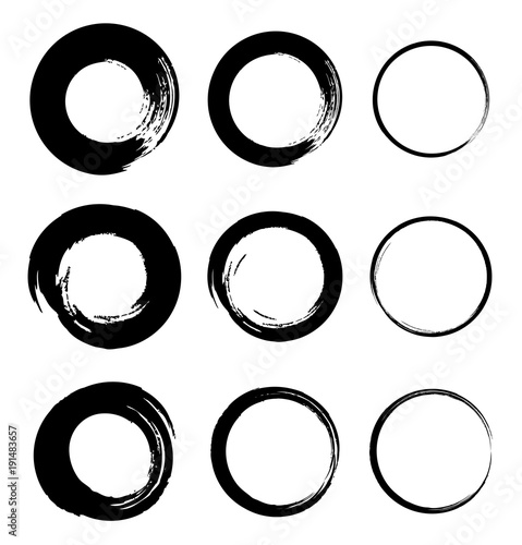 Set of Grunge Circle Stains. Vector design elements