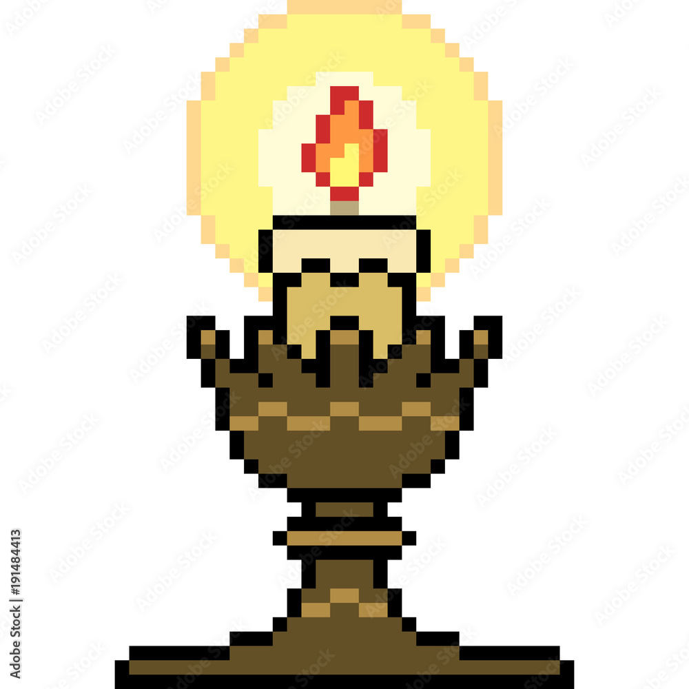 Fototapeta premium vector pixel art candle light