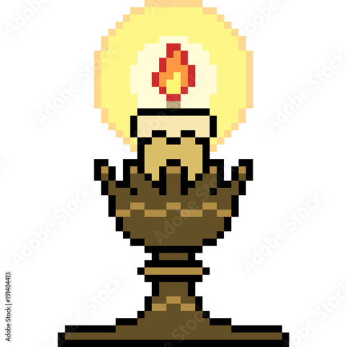 vector pixel art candle light