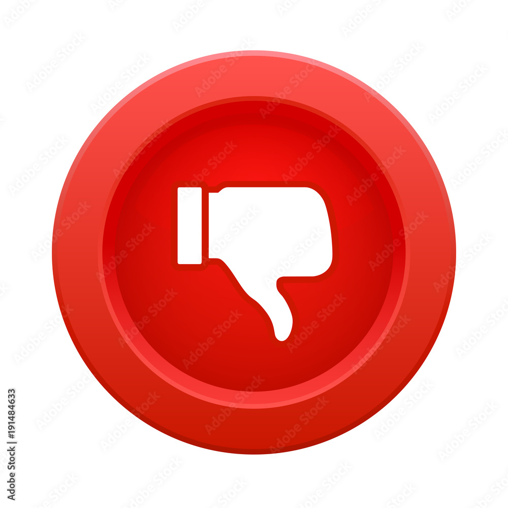 Thumb up red button. Vector illustration. Thumb up red button. Vector illustration.