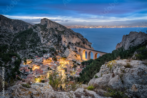 La calanque de la Vesse - a steep-sided valley on Mediterranean coast near Marseille, Provence, France