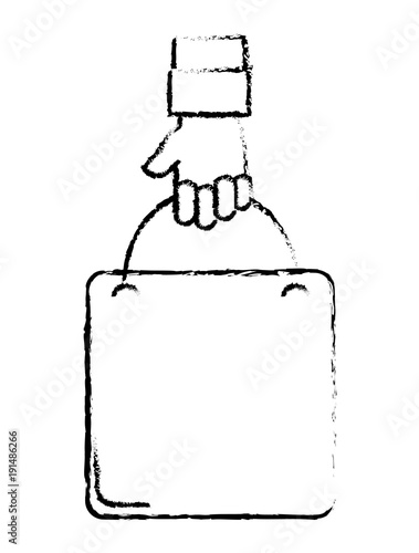 grunge man hand with shopping bag market
