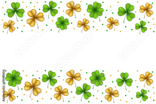 Creative background to the day of St. Patrick. Clover and place for text.