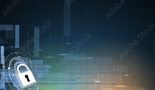 Technology security concept. Modern safety digital background