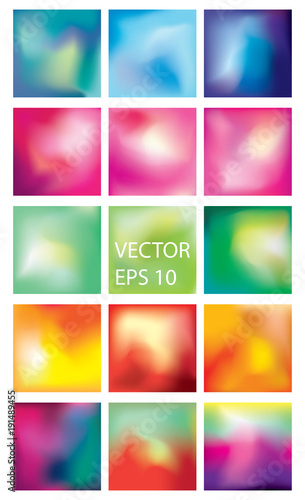 Collection of colorful blurred abstract backgrounds- vector images EPS 10