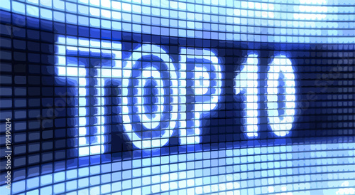 The word "Top 10 " on the screen