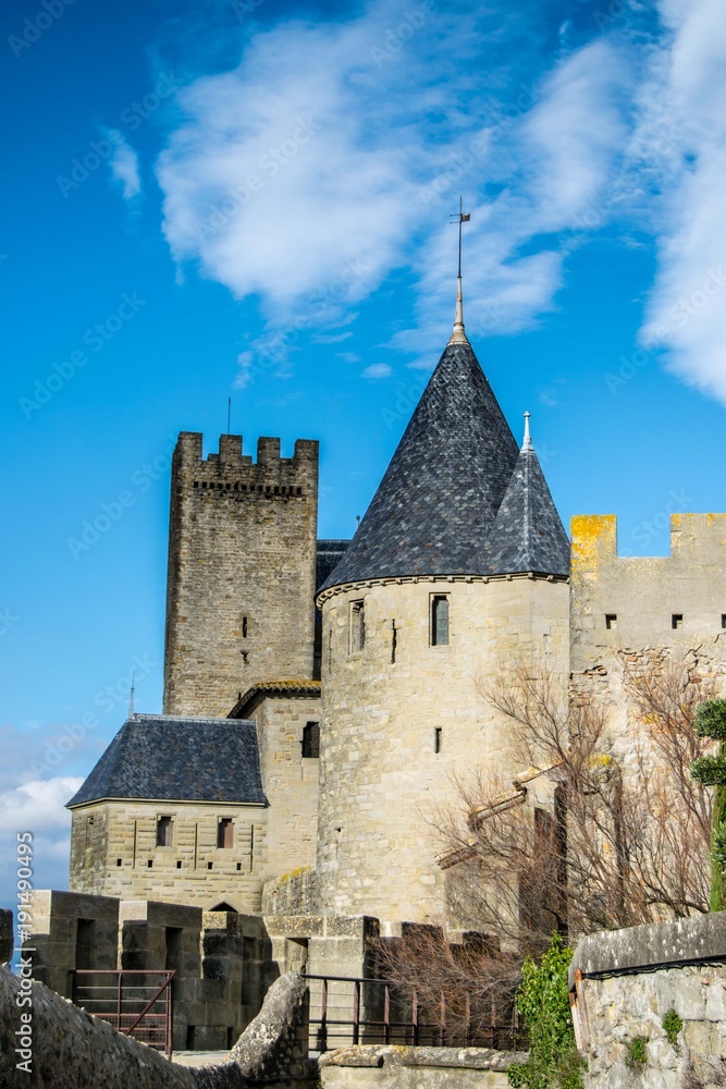 Panoramic view at the Old City of Carcassonne, France