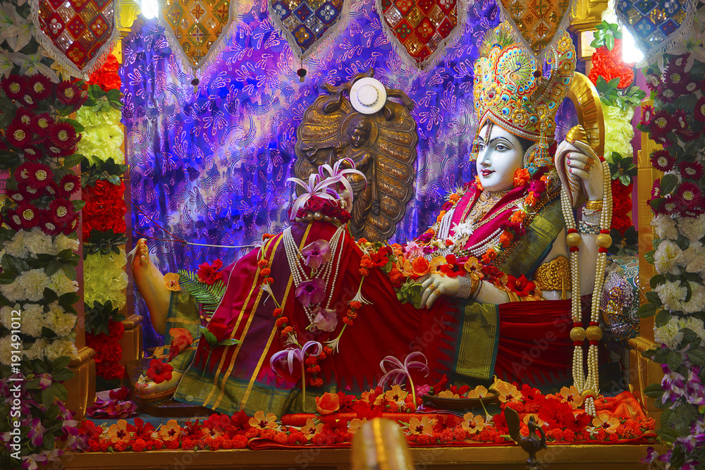 Bhalka Tirth and Prabhas Patan, Gujarat, India. Sacred religious site where Lord Krishna's feet was pierced by a hunter Bhalka Tirth and Prabhas Patan, Gujarat, India. Sacred religious site where Lord Krishna's feet was pierced by a hunter
