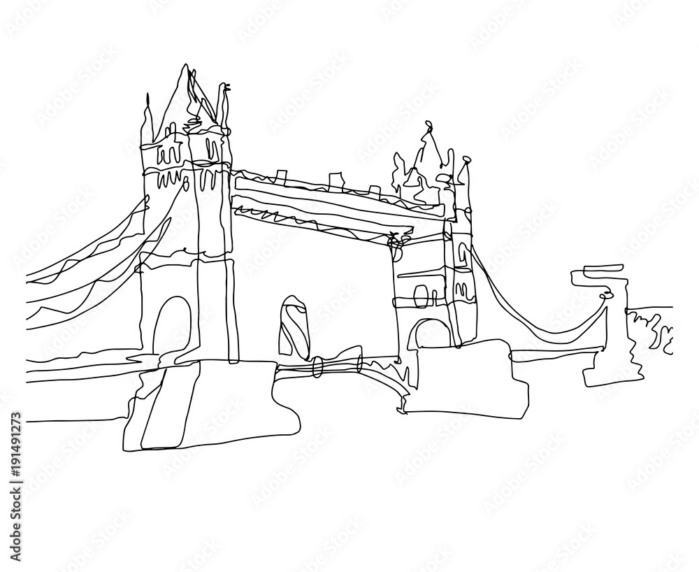 Tower Bridge London Sketch Collection Stock Illustration  Download Image  Now  Tower Bridge London  England Drawing  Activity  iStock