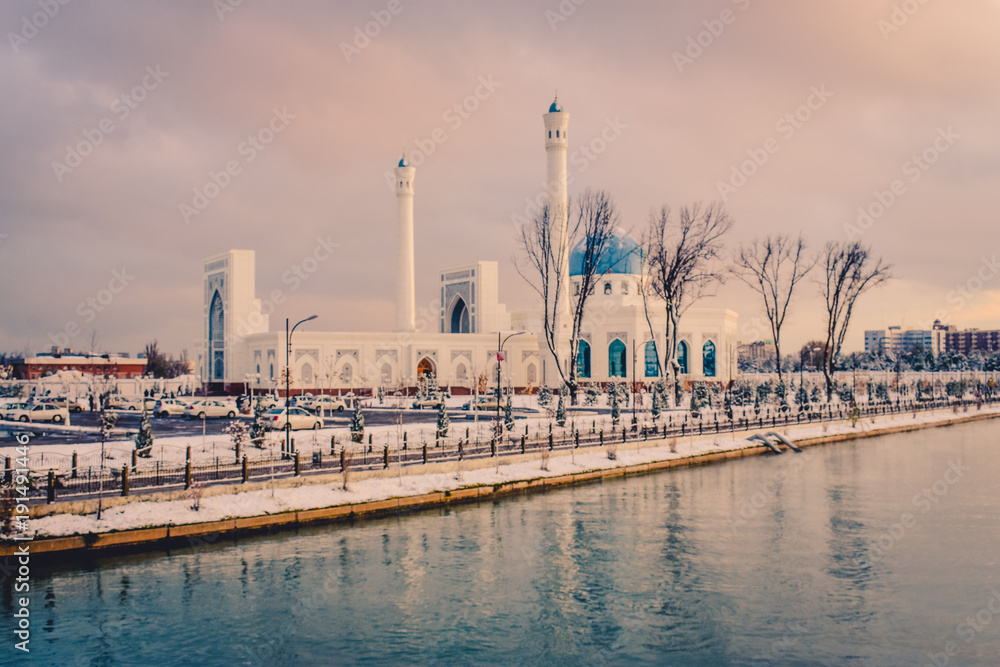 White muslim mosque in Tashkent