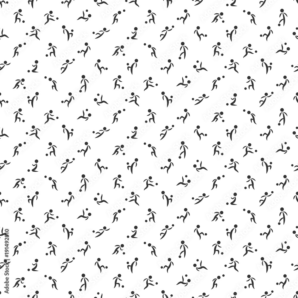 Abstract seamless soccer wallpaper pattern with different football players