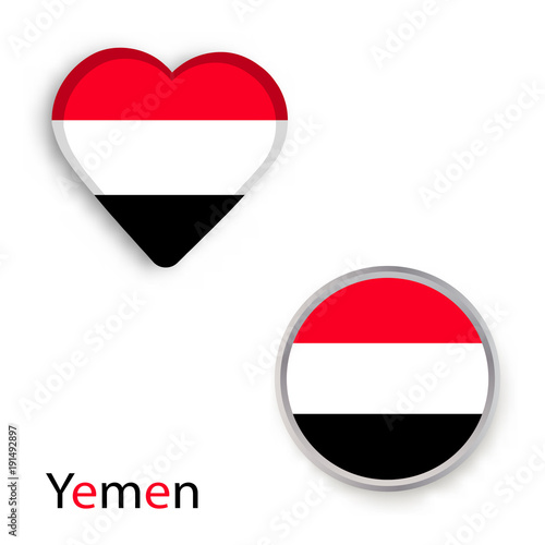 Heart and circle symbols with flag of Yemen Free Download Heart and circle symbols with flag of Yemen - GFXLoad