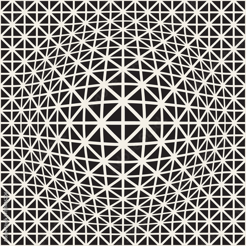 Halftone bloat effect optical illusion. Abstract geometric background design. Vector seamless black and white pattern.