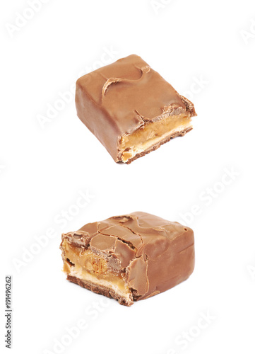 Chocolate candy bar isolated